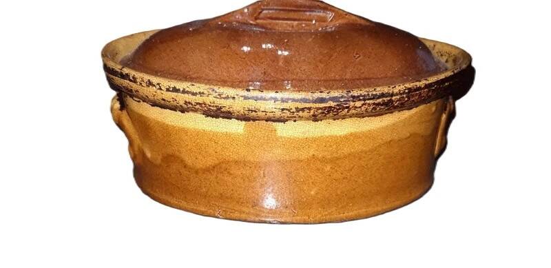 Vintage terracotta terrine with lid