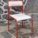 Tubular red metal chair, 70s