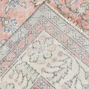Soft Pink Oversize Vintage Turkish Floral Carpet Rug, 219x313 Cm