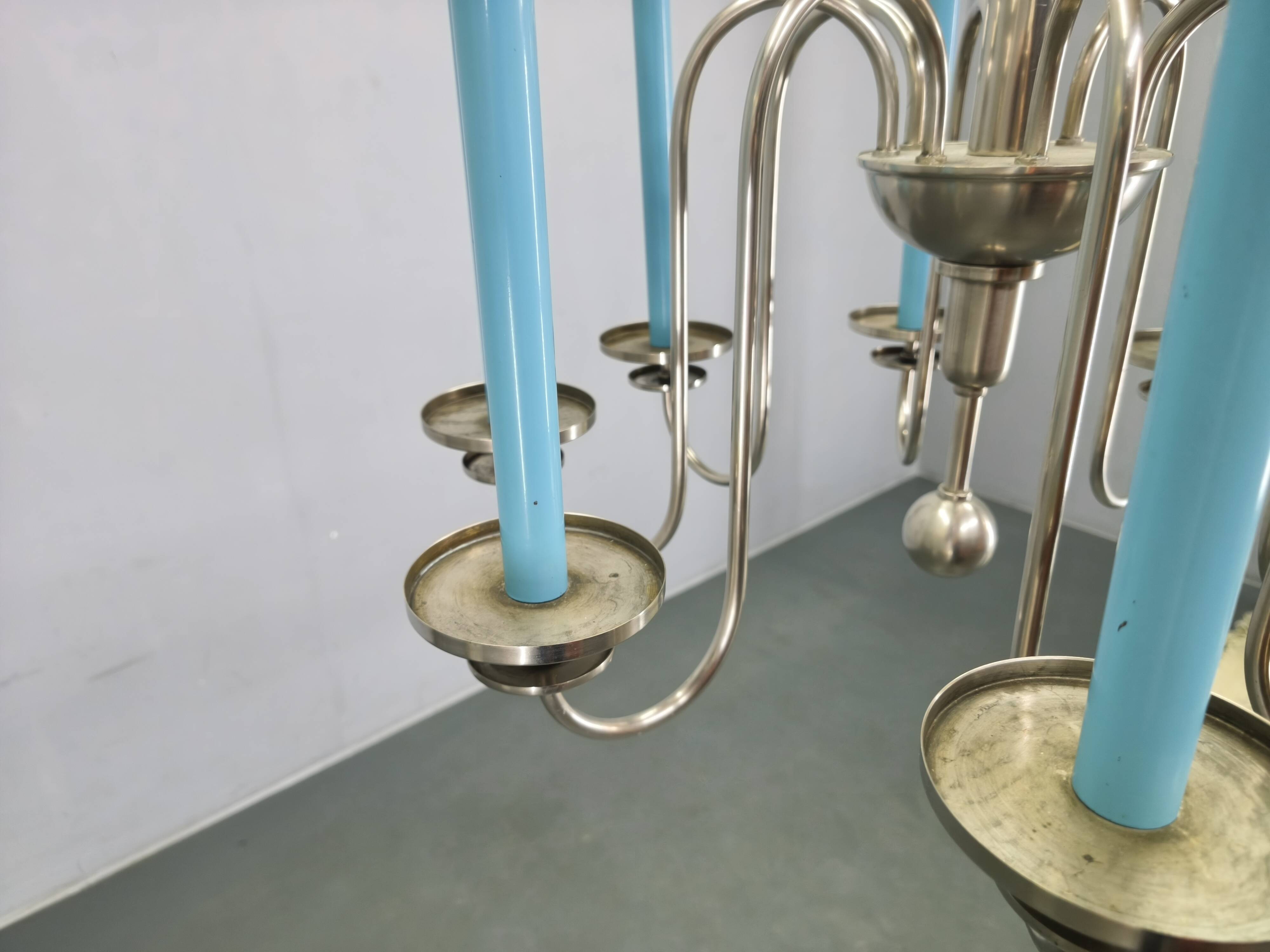 Art Deco Chandelier with Matching Sconces, Czechoslovakia 1930s