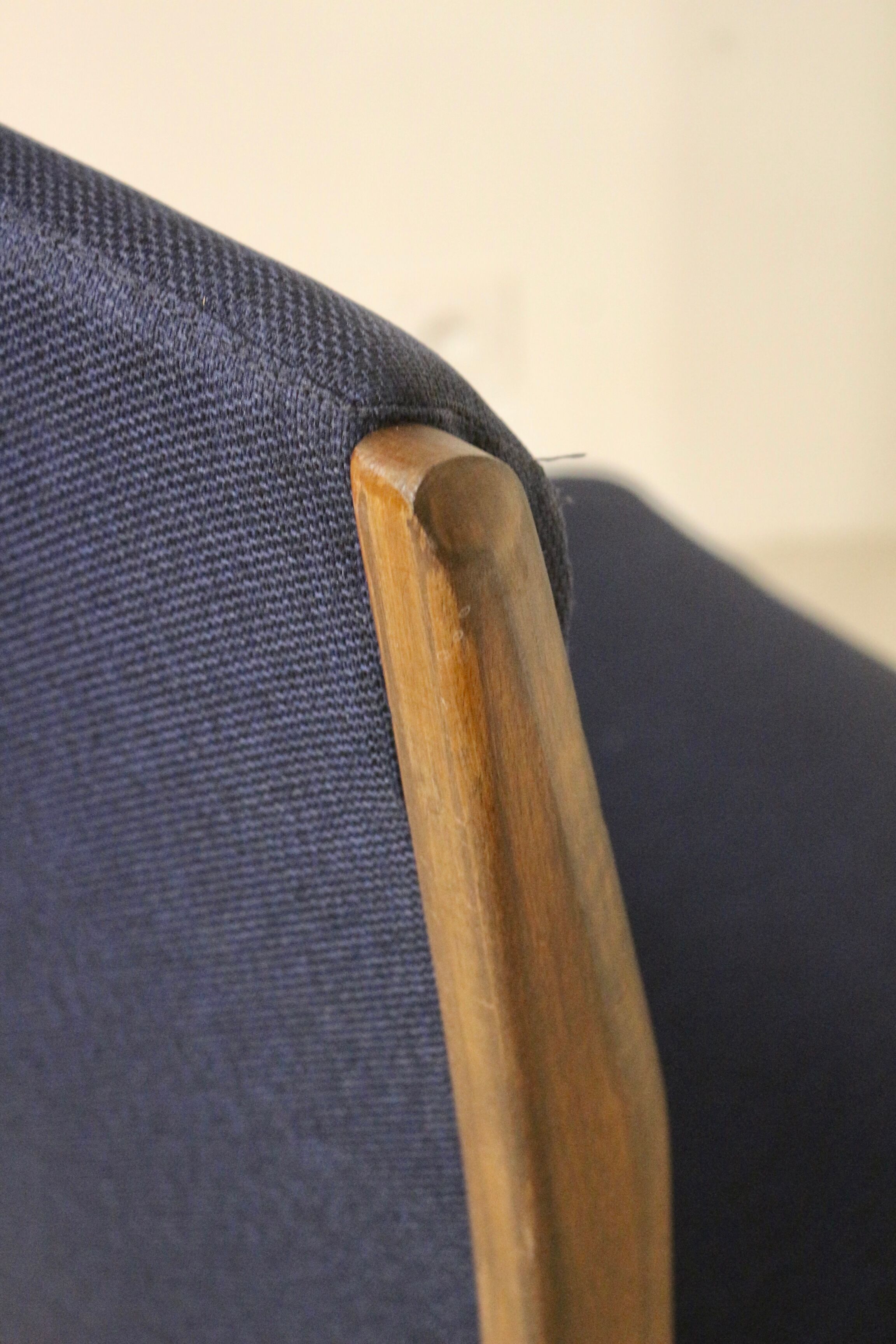 Fauteuil de bureau vintage pivotant en bois année 70