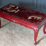 Lacquer coffee table 1960 China red background character decoration