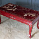 Lacquer coffee table 1960 China red background character decoration