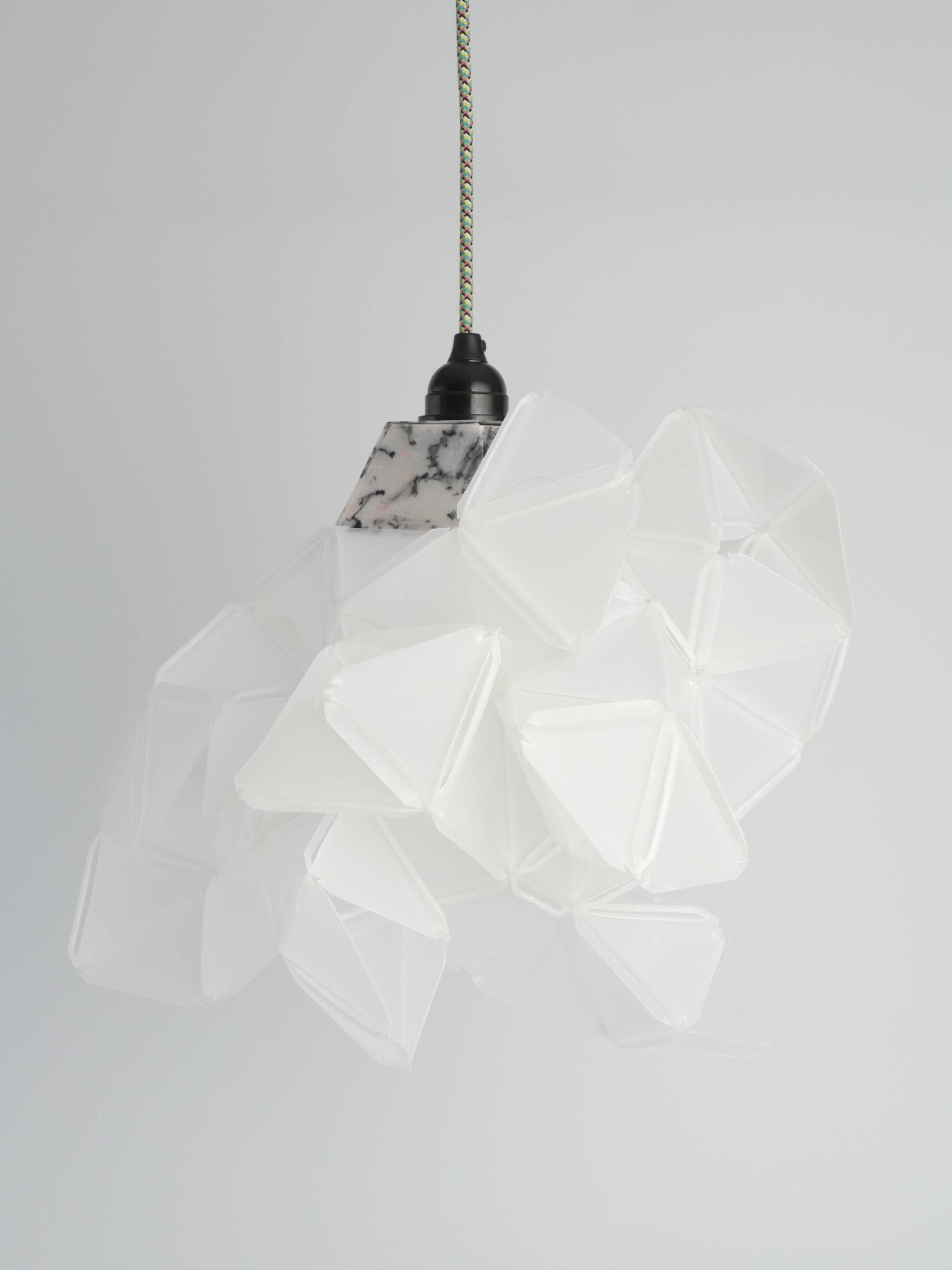 Labyrinth, Hazy, Artisan Light Sculpture with Protruding Fixture, By Republiken