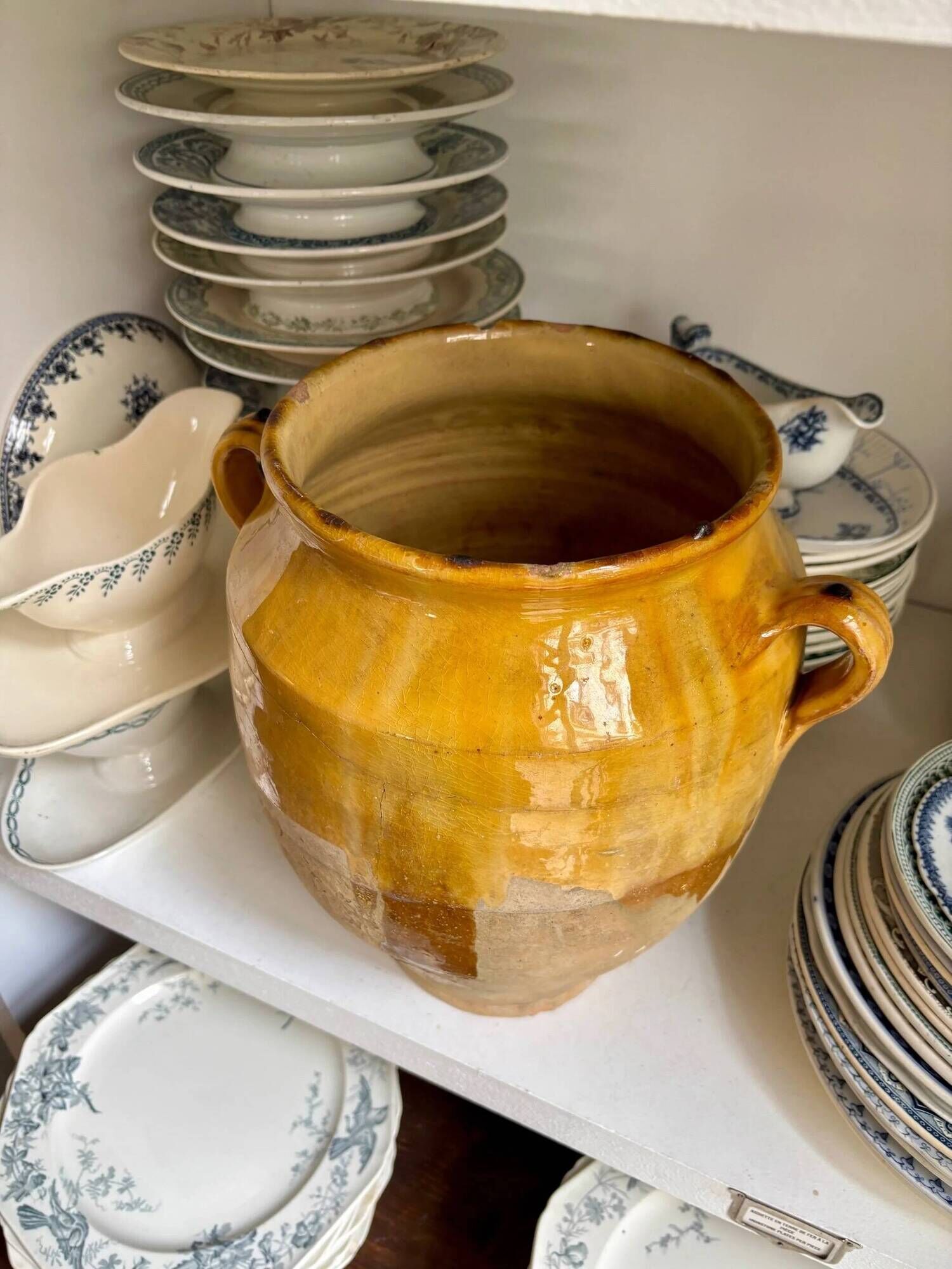 Grease pot, ochre glazed ceramic jar no. 1 - 18th century