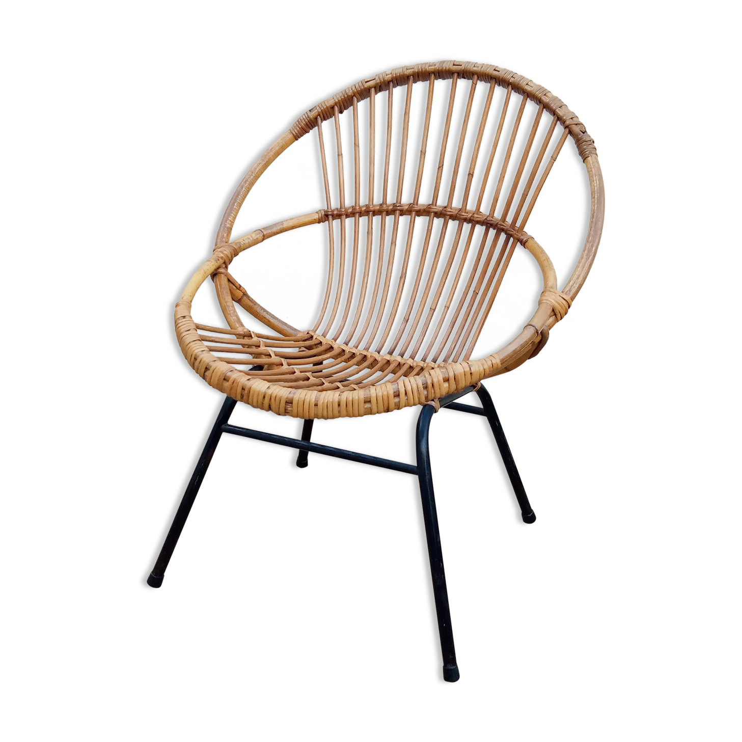 Rattan armchair 50s