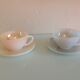 Pair of polychrome opaline cups by Arcopal / vintage 60s-70s