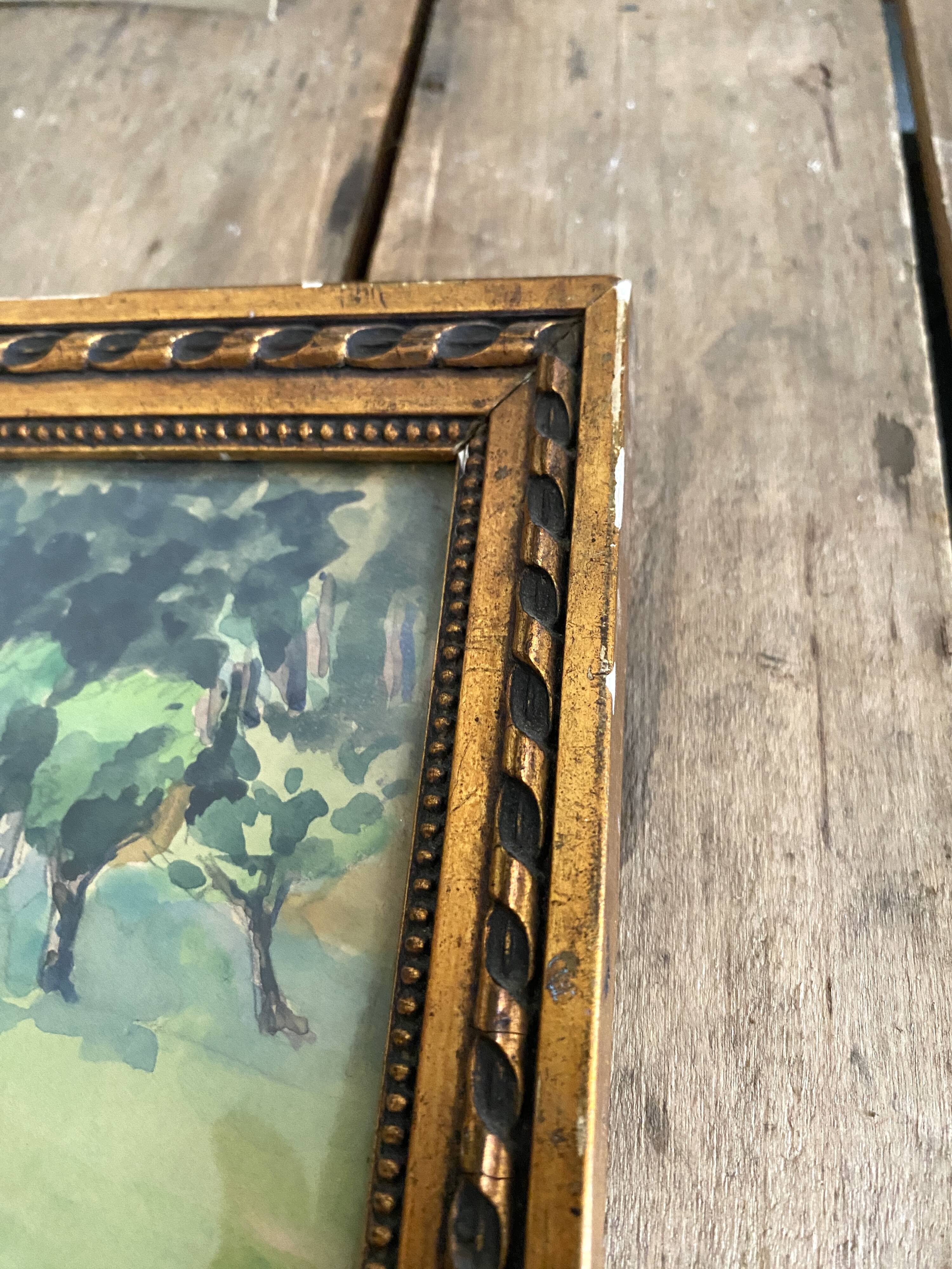 Home drawing, framed and glazed watercolor