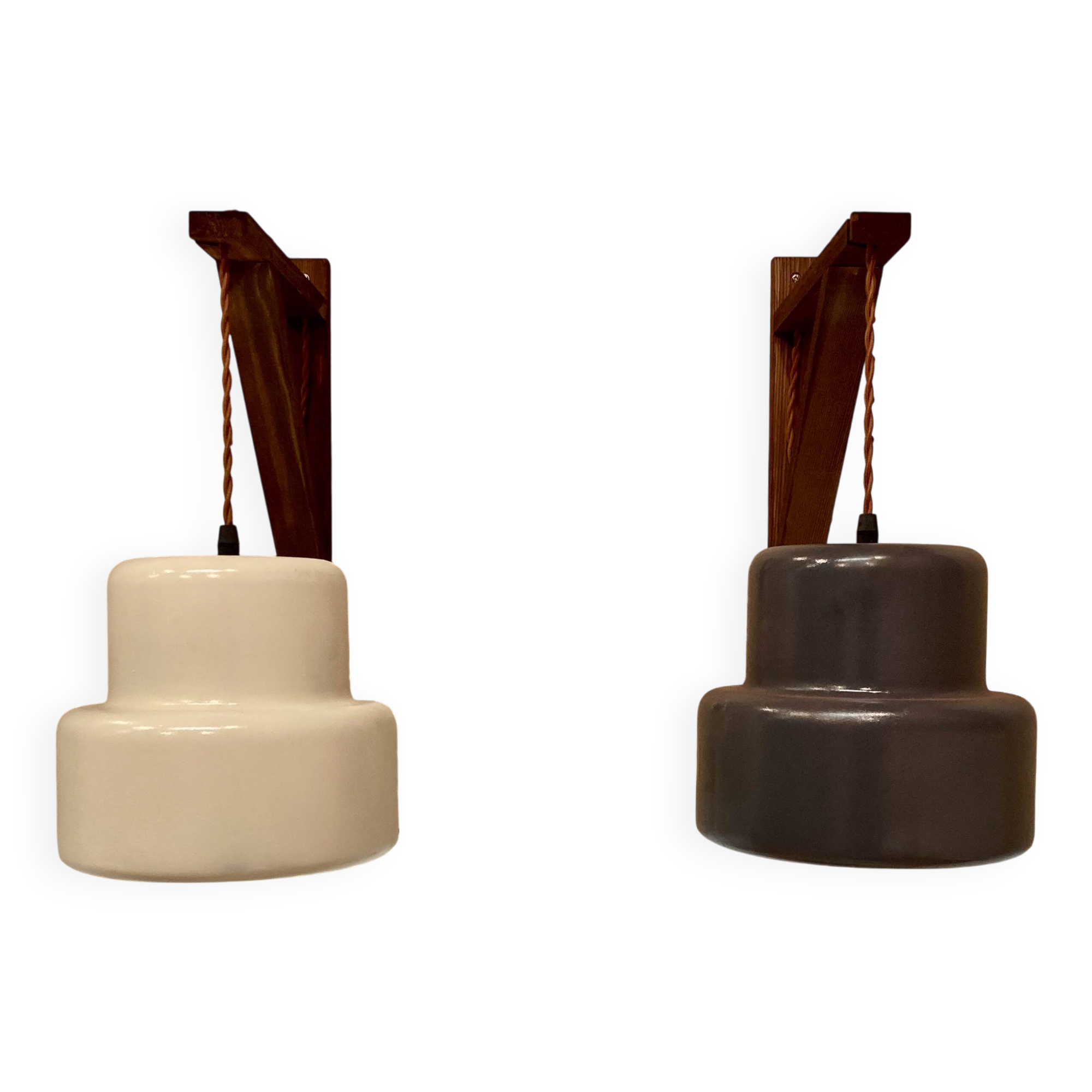 Pair of modular wall lights by jo hammerborg "design 1950".