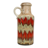 Vase vintage Scheurich poterie ouest-allemande LoRa Zig-Zag Fat Lava, 1970