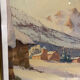 Old painting, snow landscape signed Salanon, mid-20th century
