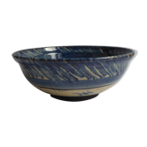 Coupe en terre cuite émaillée bleue