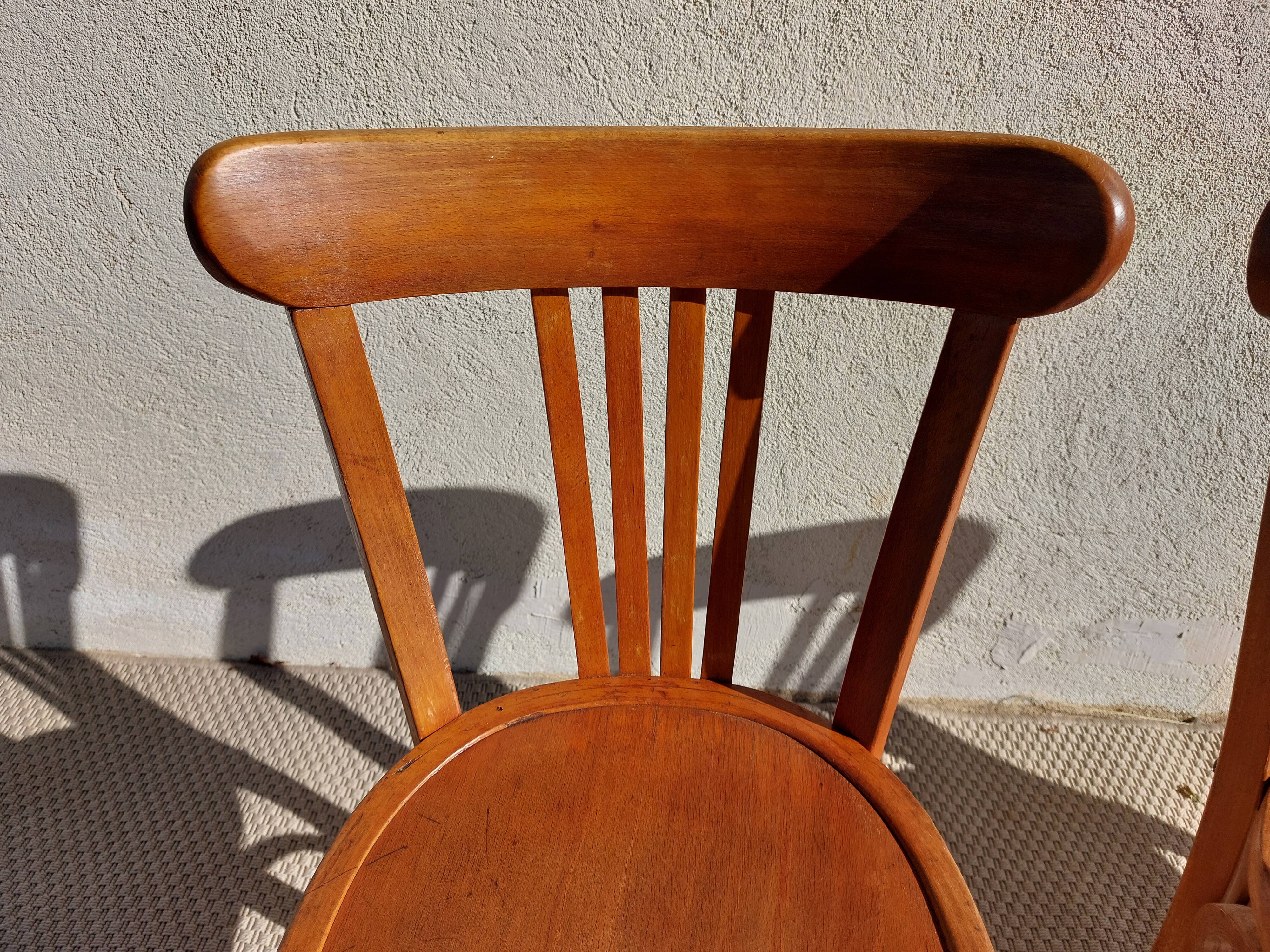 3 Luterma bistro chairs, medium oak finish