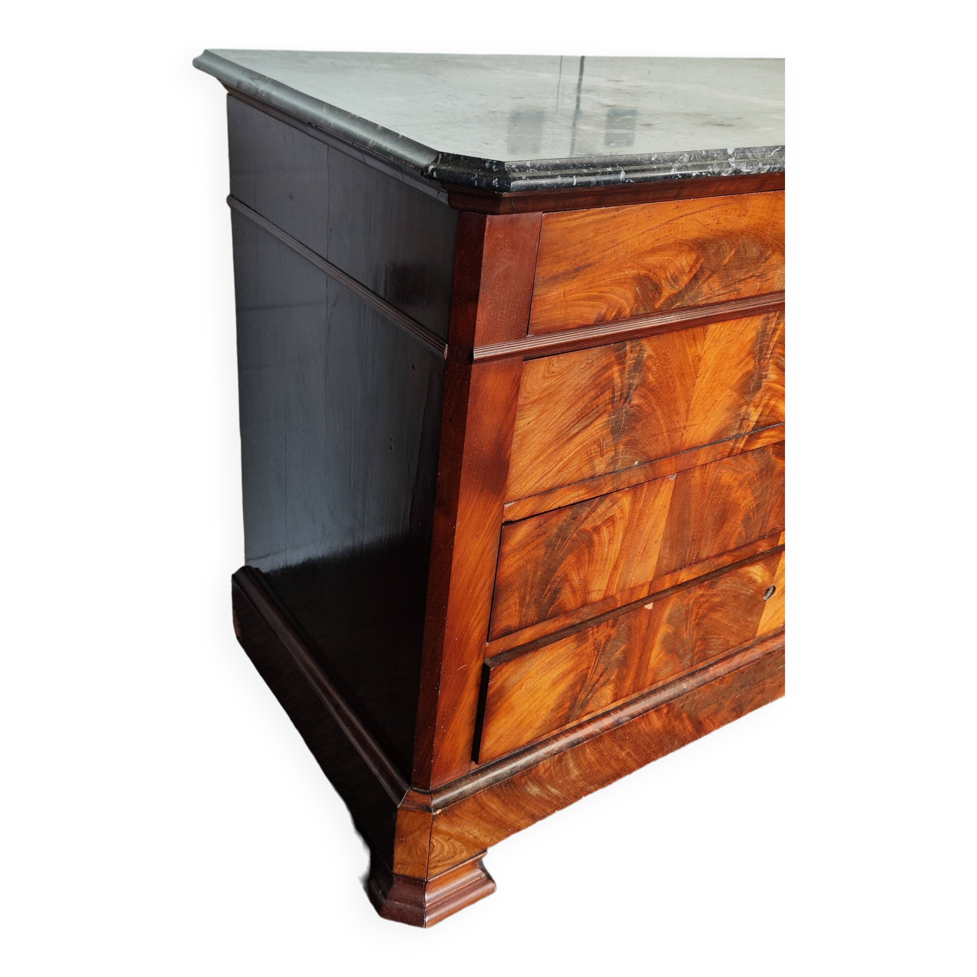 Old Louis Philippe style four-drawer chest of drawers