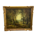 Paysage de forêt XIXeme siècle