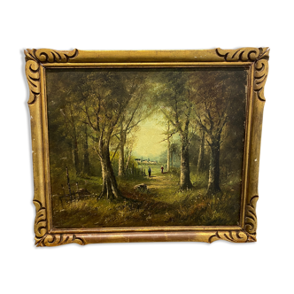 Paysage de forêt XIXeme siècle