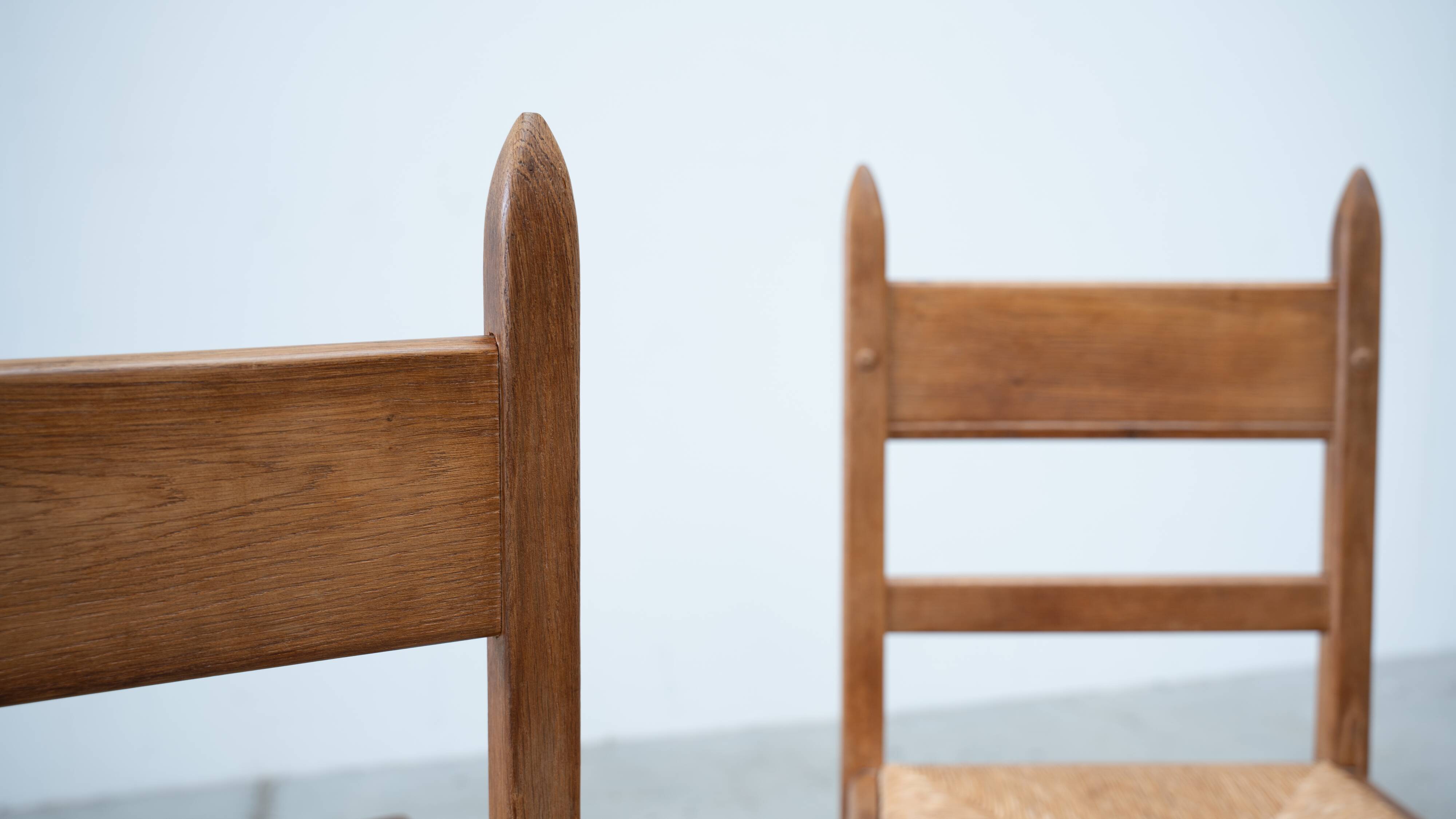 Set of six French dining chairs