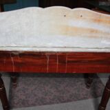 Table de toilette ancienne en bois et marbre