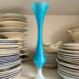 Vase, soliflore en opaline bleue et blanche