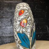 Ceramic vase with flower decor