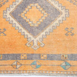 3x11 orange vintage runner rug, 88x341cm