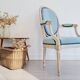 Louis XVI medallion armchair renovated velvet