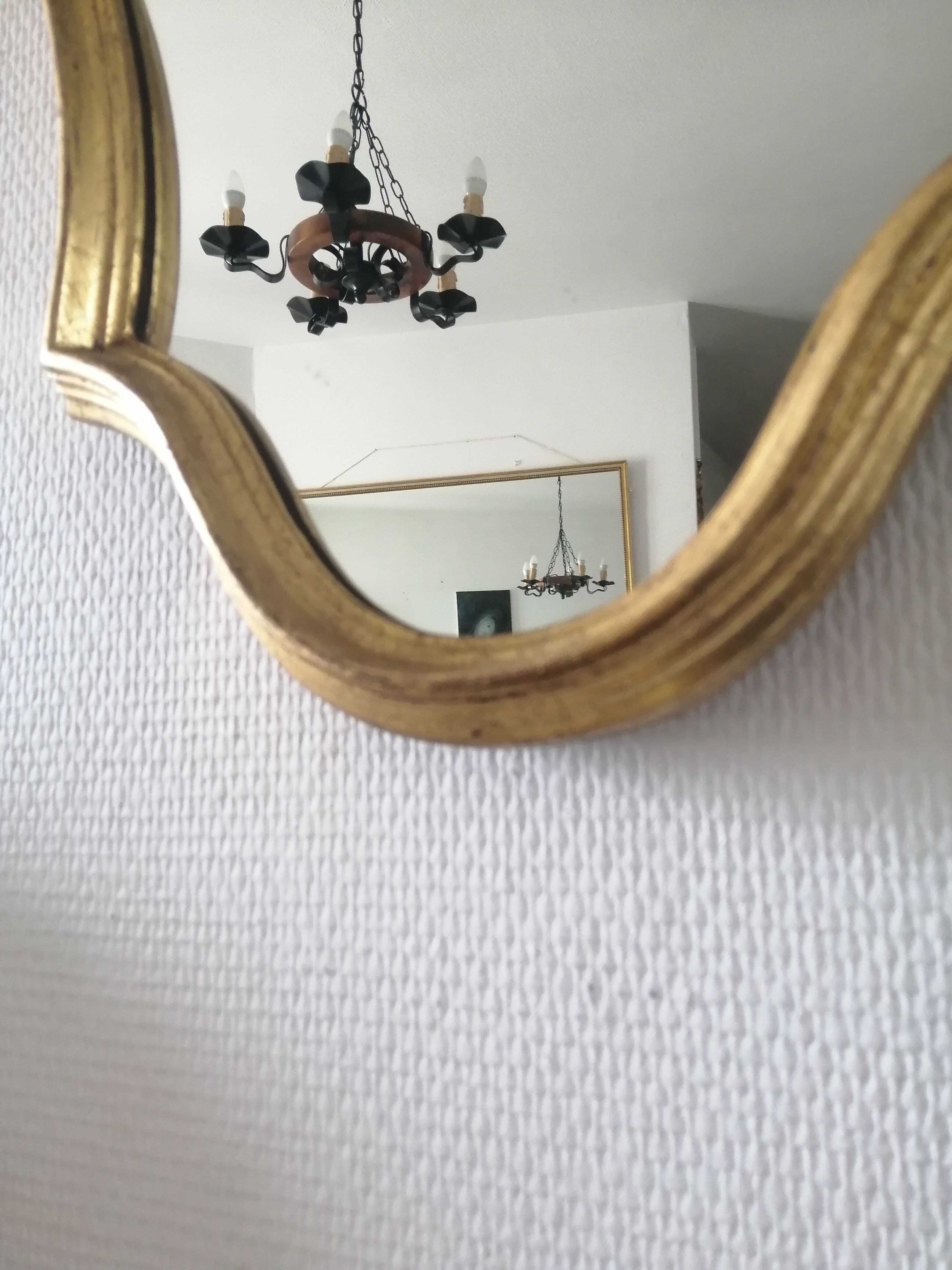 Golden mirror 60x40cm