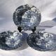 3 Hollow plates in Blue Myott English Earthenware "The Hunter"