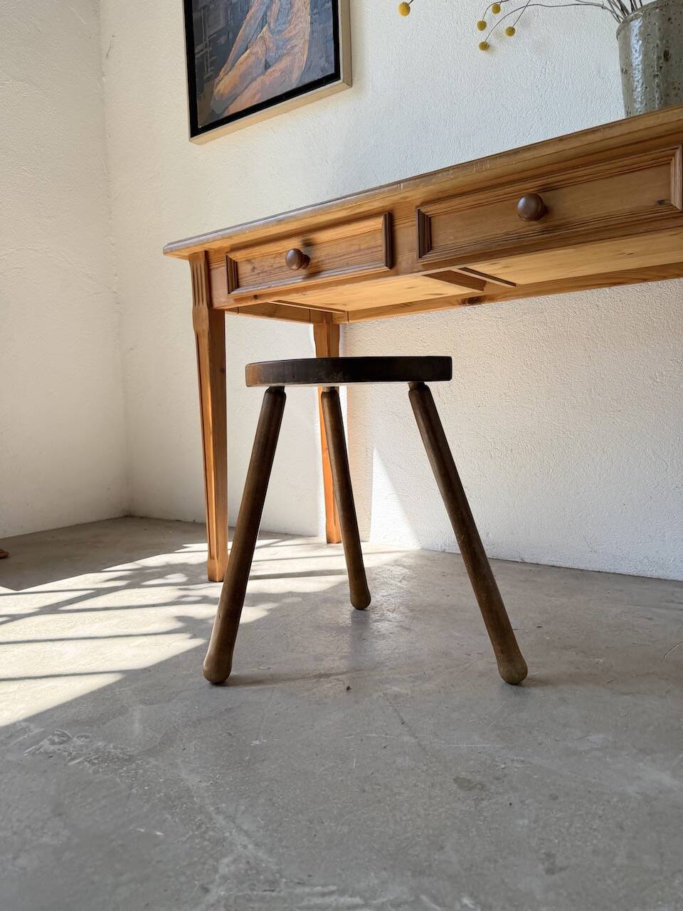 Oak tripod stool 1950