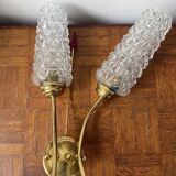 1960s Tulip wall sconce in brass and glass