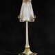 Art deco lamp signed degue with a bronze base.