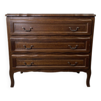 3 drawer wooden chest of drawers