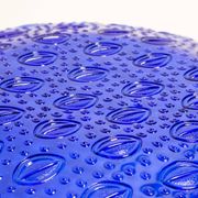 Vintage dark blue decorative plate in glass, Italy, 1960s.