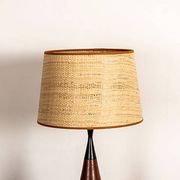 lampe de table Danoise, forme de quille, en teck et ébène par Fog & Morup.
