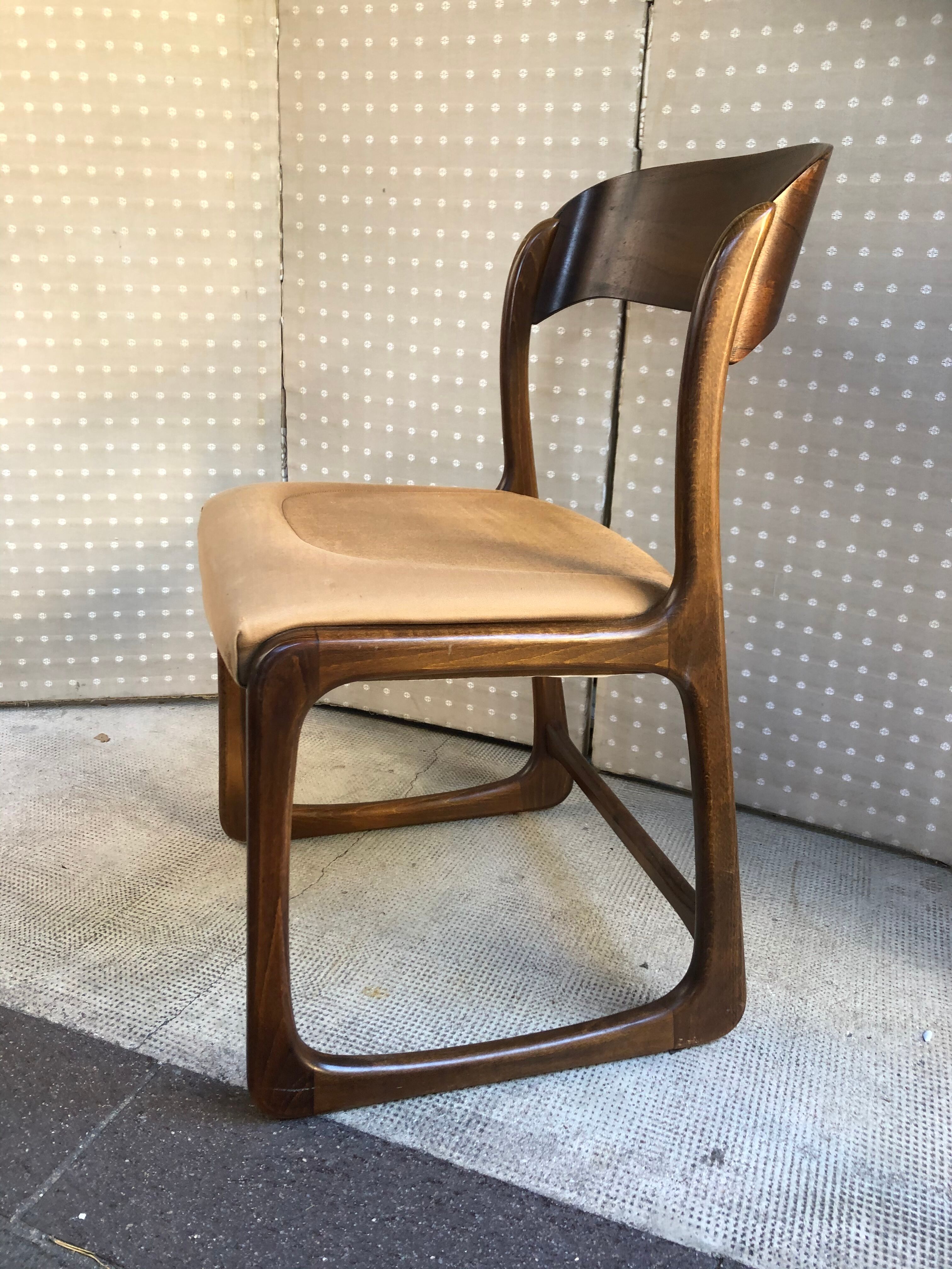 Original Baumann "Sled" series of 4 chairs