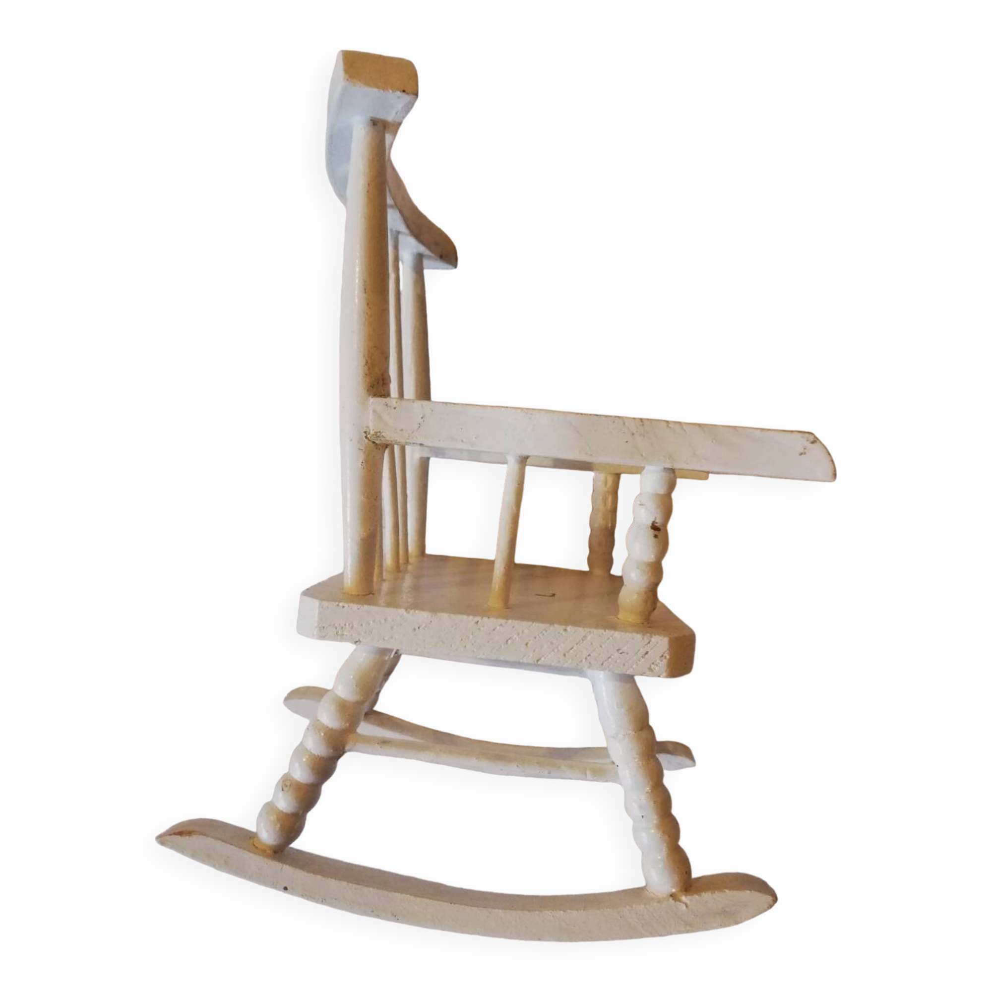 Vintage wooden rocking chair for dolls