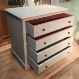 Louis Philippe style painted wooden chest of drawers