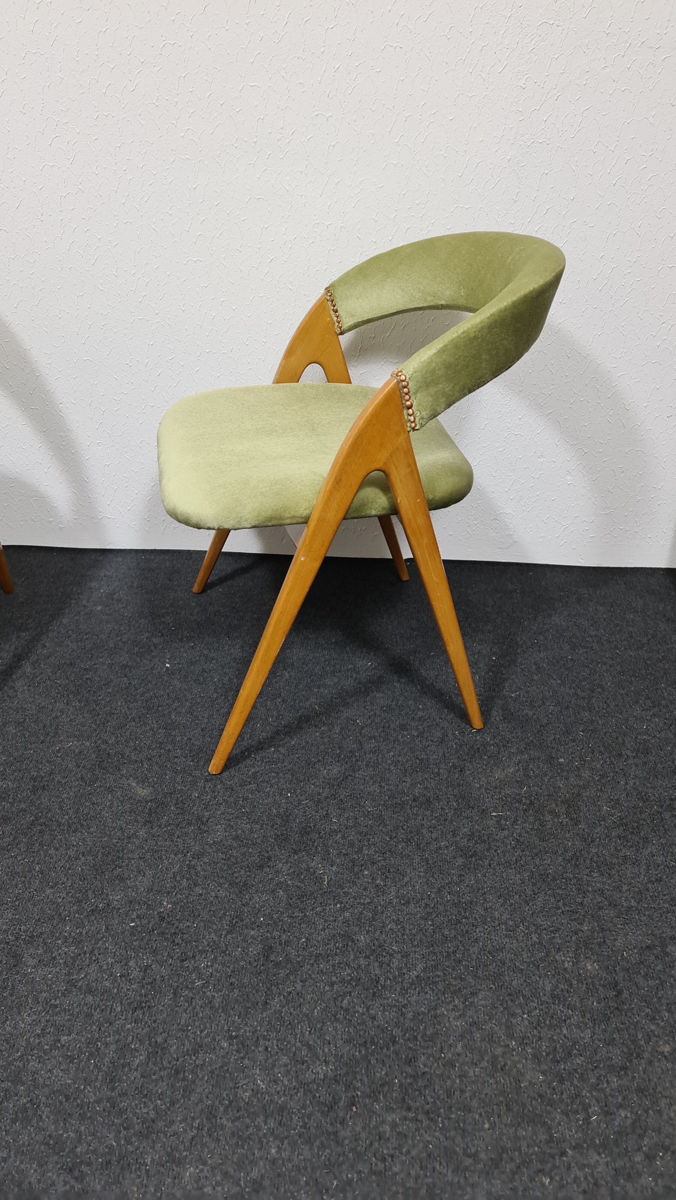 Set of 5 vintage WK mobel dining chairs