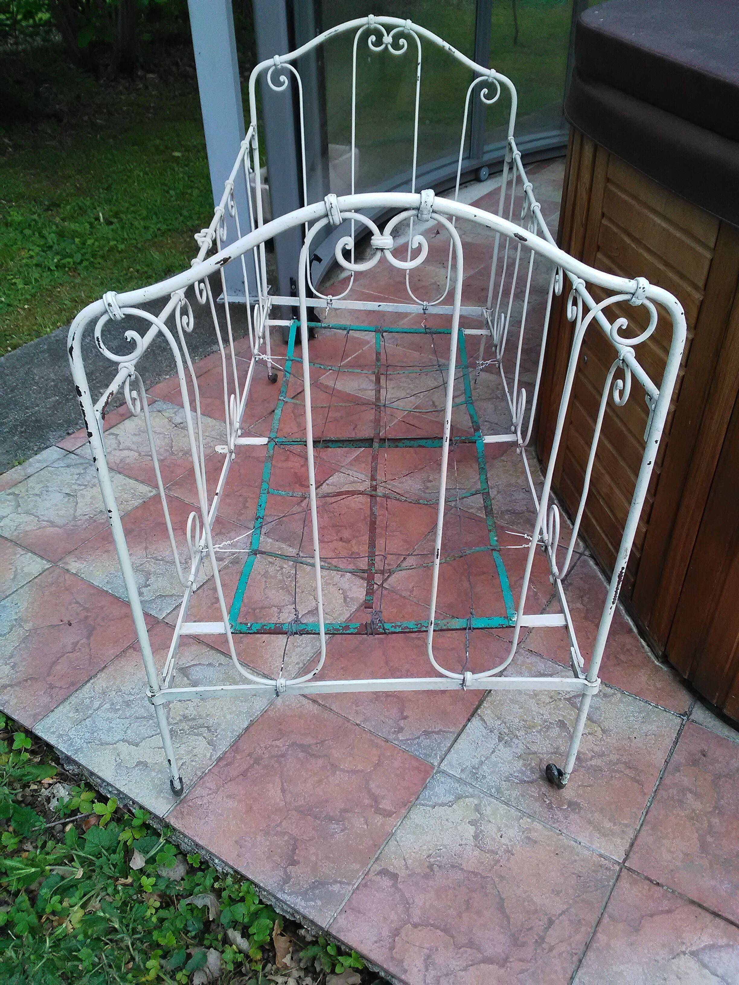Old child bed wrought iron