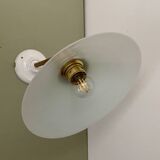 Vintage white opaline lampshade wall lamp