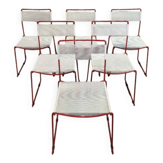 Ensemble de six chaises "Spaghetti" par Giandomenico Belotti