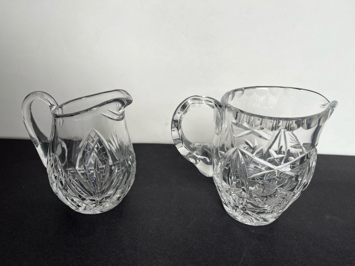 2 crystal pitchers