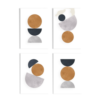 4 Paintings With Circles 21 X 29.7 cm