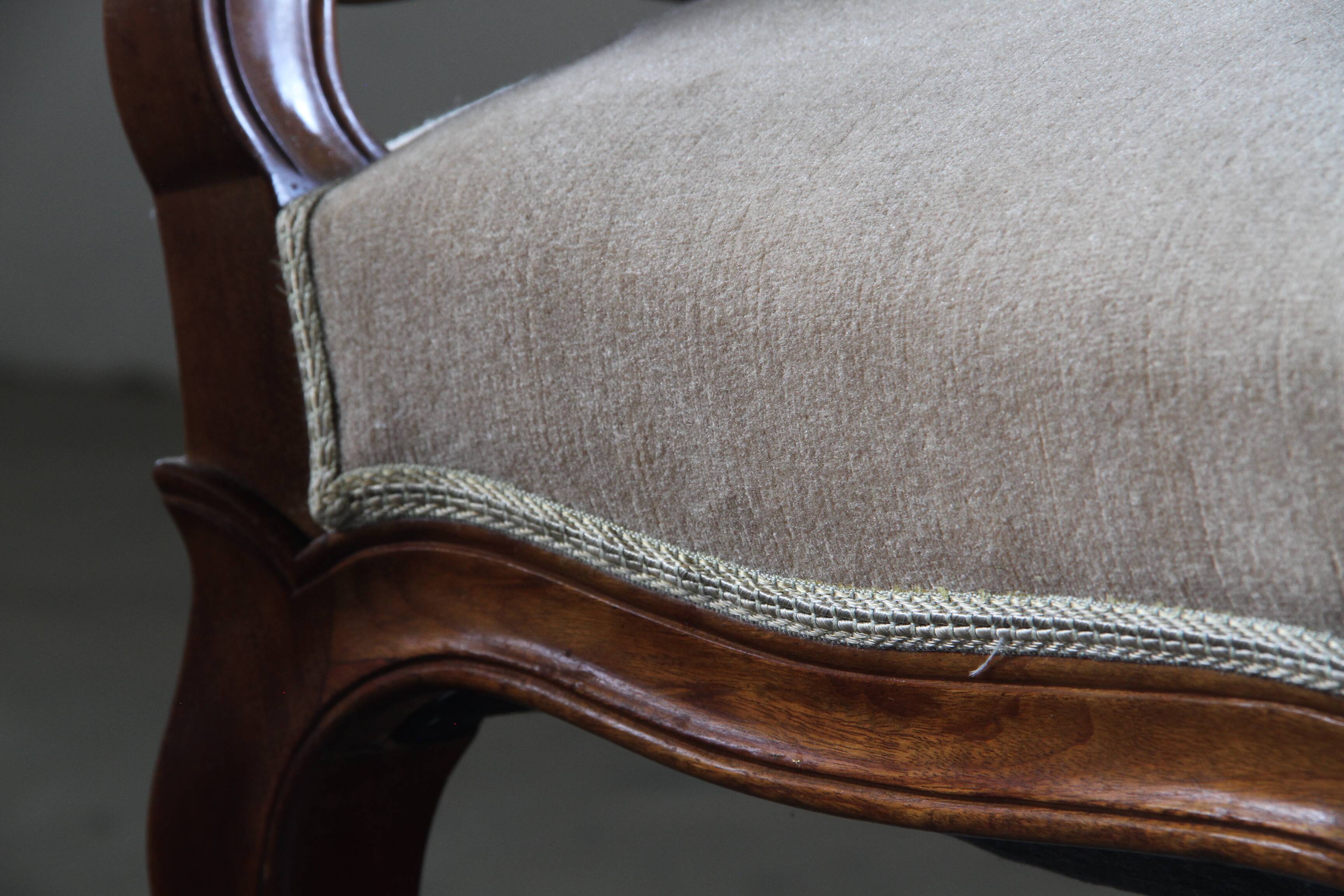 Pair of Vintage Danish Antique 18th century Chairs, style of Louis XV