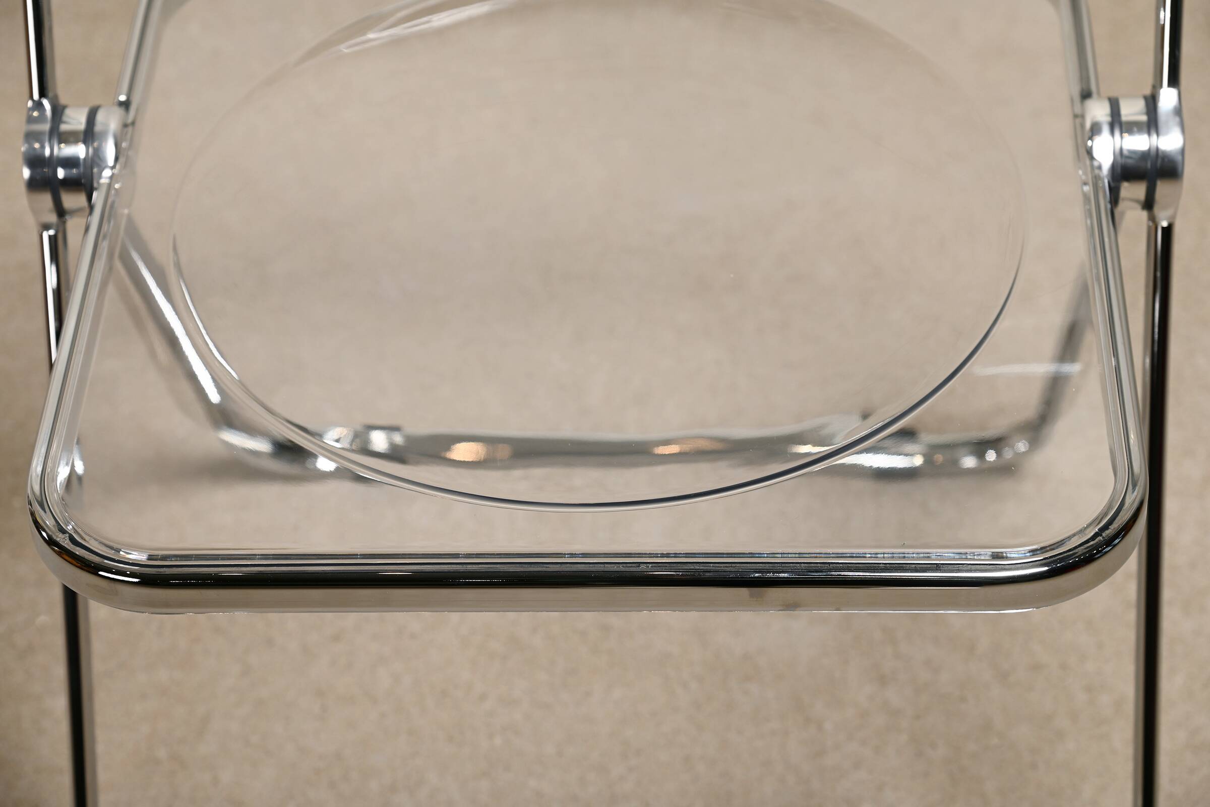 Giancarlo Piretti Plia Folding Chair Chrome for Anonima Castelli