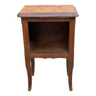 Table de chevet Louis XV chêne foncé mat