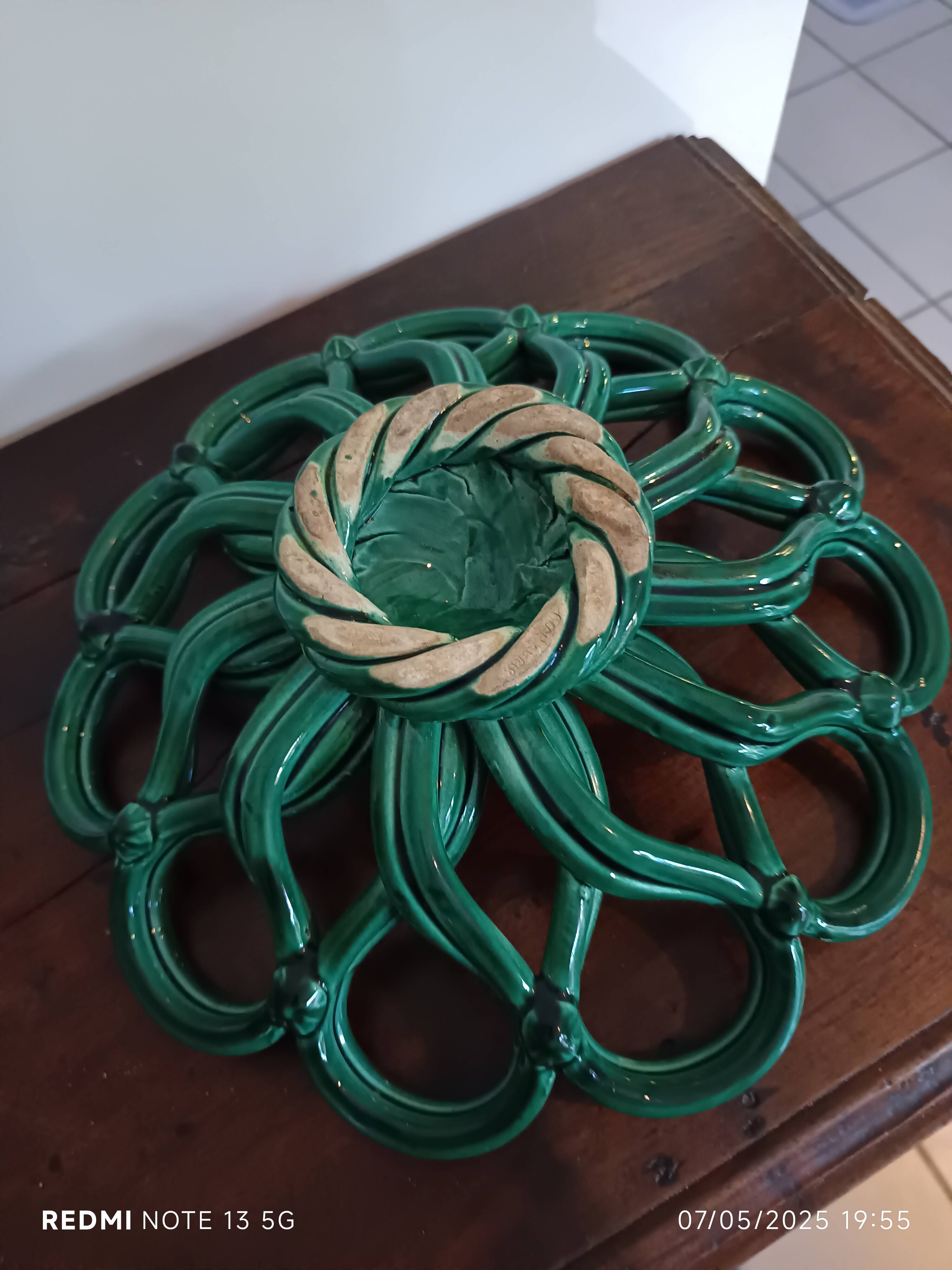 Vallauris woven ceramic fruit bowl