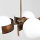 Vintage Italian Copper & Opaline Glass Chandelier