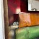 Large metal "polychrome" mirror — 1970s
