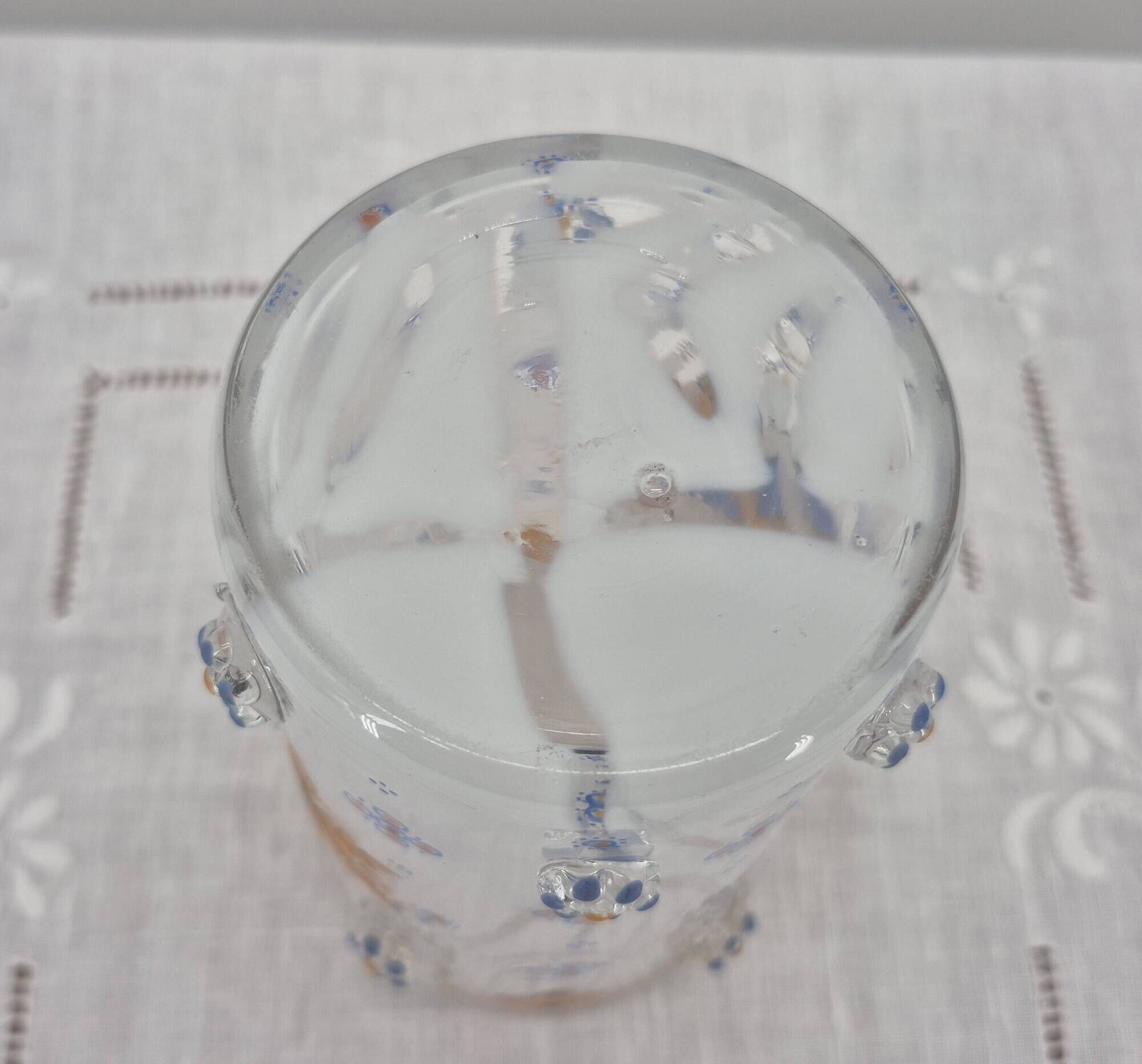 Small enamelled glass vase with armorial design in Historismus style from 19th century Bohemia.